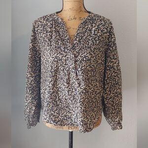 Universal Thread Long Sleeve Floral Courderey Top Sz M
